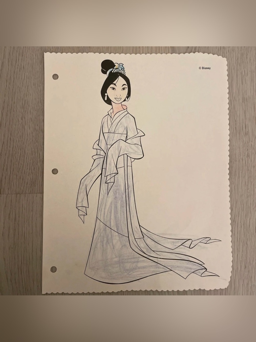 Mulan colored paper total of 1 page